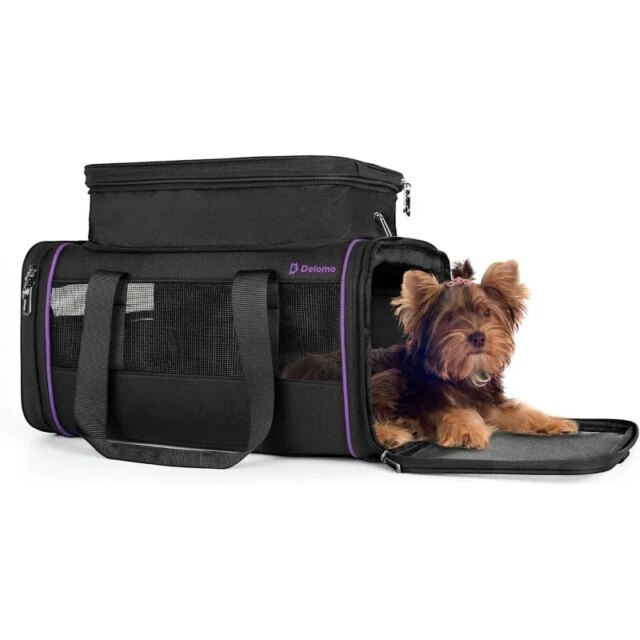 Pet Carrier - Airline Approved Cat and Dog Carrier for Small Dogs, Small Cats - Durable Dog Travel Bag, Expandable, Comfortable